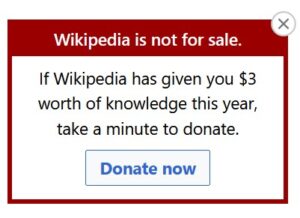 Wikipedia donation window