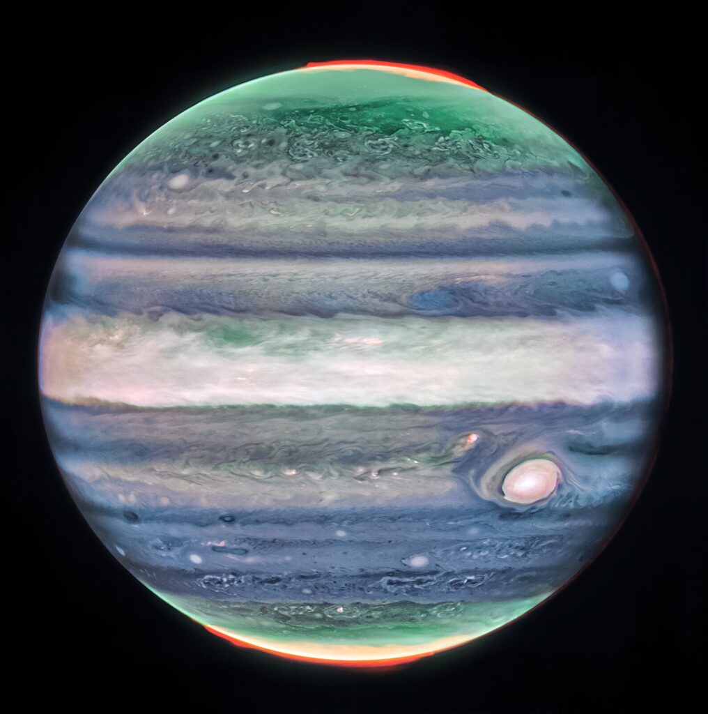 Webb's infrared eye captures new details in the higher-altitude layers of Jupiter's atmosphere.