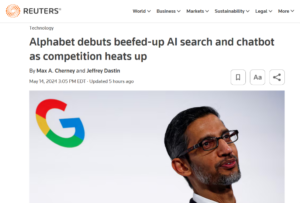 Reuters headline about Google