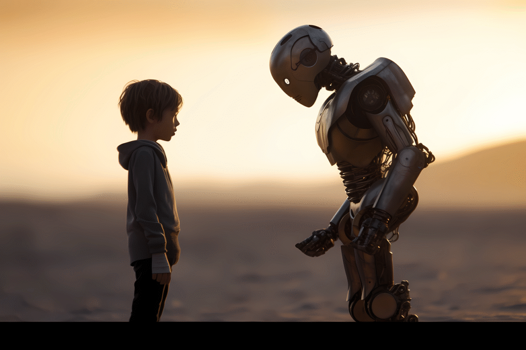 robot and child